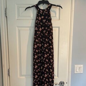 Black and Red Floral Jumpsuit